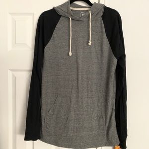 Black and grey colorblock lightweight sweatshirt